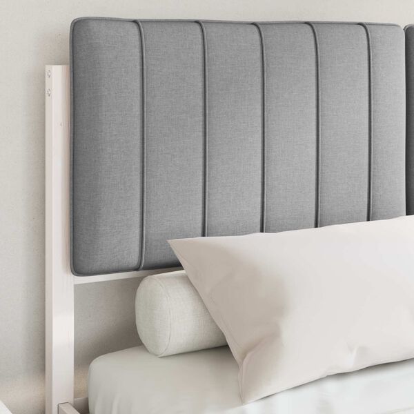 vidaXL Estructura de Cama con Cabecera Tapizada Gris Claro
