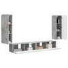 vidaXL Conjunto de mueble para TV de pared 4 pcs Gris Concreto