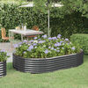 vidaXL Jardinera arriate acero galvanizado antracita 214x140x36cm