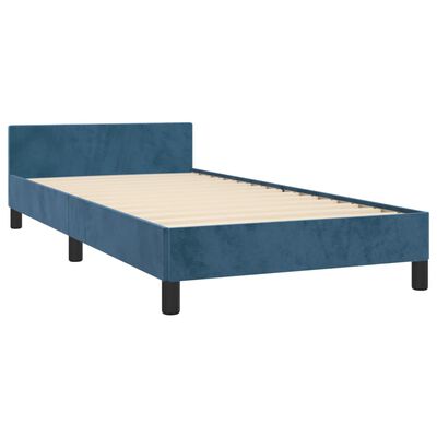 vidaXL Estructura cama con cabecero terciopelo azul oscuro 100x200 cm