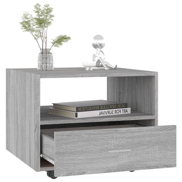 vidaXL Mesa de centro madera de ingenier&iacute;a gris Sonoma 55x55x40 cm