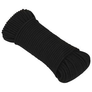 vidaXL Cuerda multiusos 5 mm 100 m Negro Poli&eacute;ster 300 kg Carga m&aacute;x.