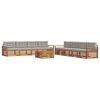 vidaXL Conjunto de sof&aacute;s de exterior 9 pcs Gris Natural y Claro