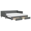 vidaXL Sofá cama nido con cajones tela gris oscuro 90x190 cm