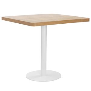 vidaXL Mesa de bistr&oacute; MDF marr&oacute;n claro 80x80 cm