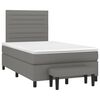 vidaXL Cama box spring con colch&oacute;n tela gris oscuro 120x200 cm