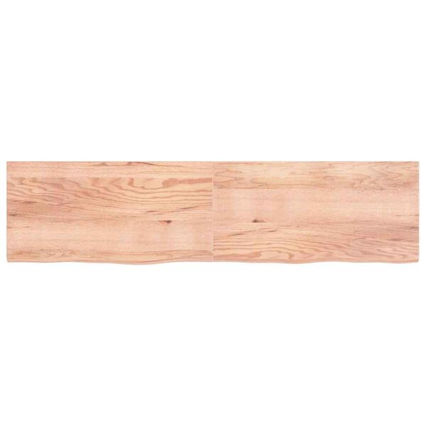 vidaXL Estante pared madera roble tratada marr&oacute;n claro 200x50x(2-4) cm