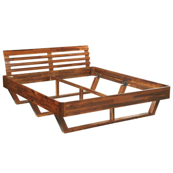 vidaXL Estructura de cama de madera maciza de acacia 160x200 cm