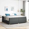 vidaXL Estructura de cama con colch&oacute;n Gris oscuro 200 x 200 cm tela