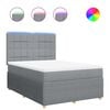 vidaXL Cama box spring con colch&oacute;n tela gris claro 160x200 cm