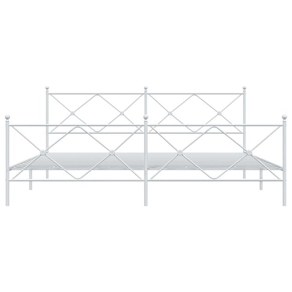 vidaXL Estructura cama sin colch&oacute;n con estribo metal blanco 193x203 cm