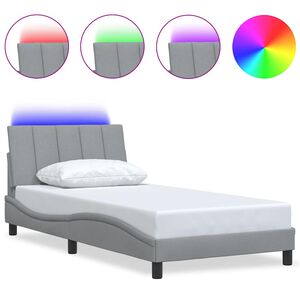 vidaXL Estructura de cama sin colch&oacute;n Hanko tela gris claro 90x200 cm