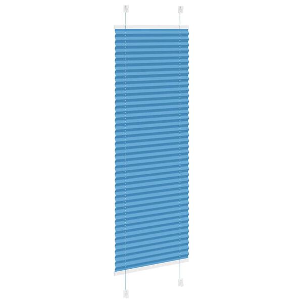 vidaXL Estor Plisado azul 45x150 cm Tela Ancho 44,4 cm Poli&eacute;ster