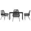 vidaXL Conjunto de Comedor de Jard&iacute;n 5 pcs Negro rat&aacute;n sint&eacute;tico