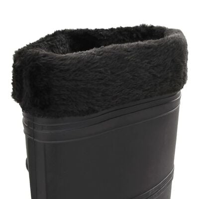 vidaXL Botas de agua con calcetines extraíbles negro número 39 PVC