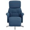 vidaXL Sillón reclinable con reposapiés tela azul