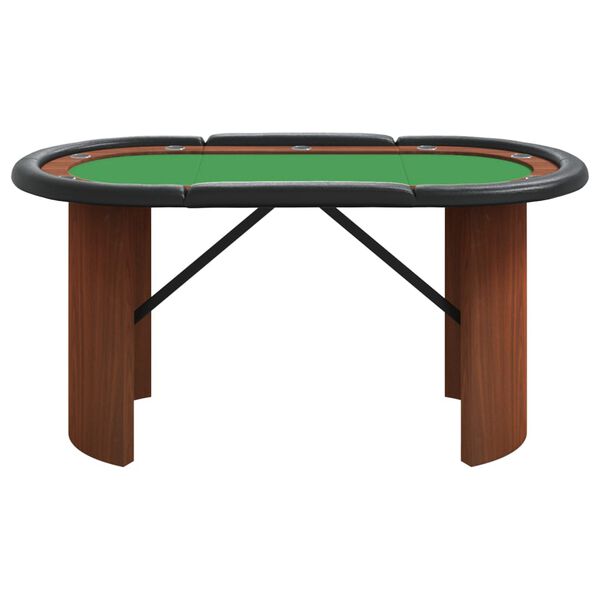 vidaXL Mesa de póquer para 10 jugadores verde 160x80x75 cm