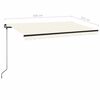 vidaXL Toldo manual retr&aacute;ctil con LED crema 450x350 cm