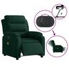 vidaXL Sill&oacute;n reclinable de masaje el&eacute;ctrico terciopelo verde oscuro