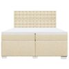vidaXL Cama box spring con colch&oacute;n tela color crema 200x200 cm