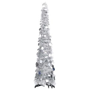 vidaXL &Aacute;rbol de Navidad artificial emergente PET plateado 120 cm