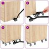 vidaXL Ruedas para muebles (4 unidades, con elevador, 13,5 x 13,5 x 6 cm, acero, 1300 kg)