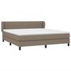 vidaXL Cama box spring con colch&oacute;n tela gris taupe 180x200 cm