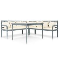 vidaXL Set muebles de jardín 4 pzas madera maciza acacia gris y blanco
