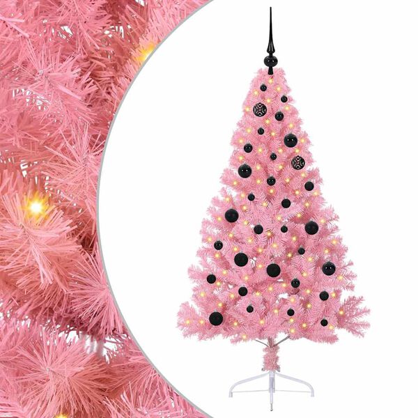 vidaXL &Aacute;rbol de Navidad Artificial Preiluminado Rosa 150 cm PVC