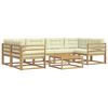 vidaXL Conjunto de sof&aacute;s de exterior 5 uds. Blanco y Crema