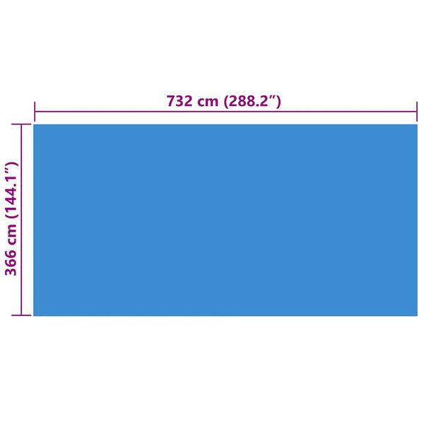vidaXL Cubierta para piscina rectangular 732x366 cm PE azul
