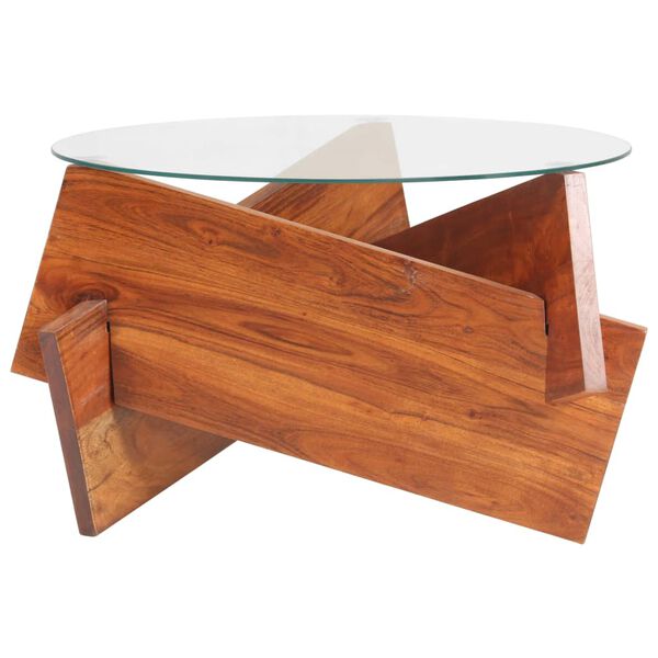 vidaXL Mesa de centro de madera maciza de acacia 66 cm