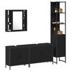 vidaXL Juego de muebles de ba&ntilde;o 4 pcs Negro Madera contrachapada