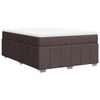 vidaXL Cama box spring con colch&oacute;n tela marr&oacute;n oscuro 160x200 cm