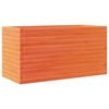 vidaXL Jardinera de madera maciza pino marr&oacute;n cera 90x40x46 cm