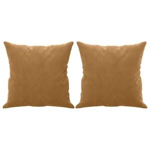 vidaXL Cojines decorativos 2 uds terciopelo marr&oacute;n 40x40 cm