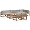 vidaXL Conjunto de sof&aacute;s de exterior 9 pcs Gris Natural y Claro