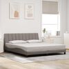 vidaXL Estructura de cama sin colch&oacute;n Hanko tela gris taupe 180x200 cm
