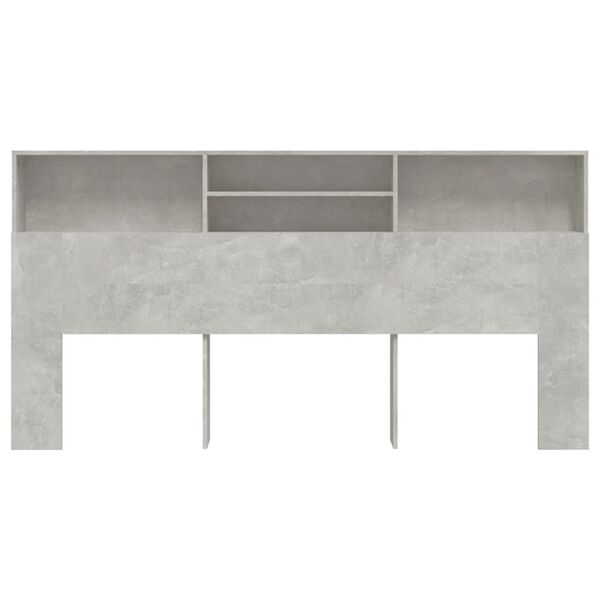vidaXL Mueble cabecero gris hormig&oacute;n 200x19x103,5 cm