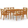 vidaXL Juego de comedor de jard&iacute;n 7 piezas madera maciza de acacia