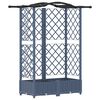 vidaXL Cama elevada con trellis y techo Gris 124 x 40 x 126 cm PP