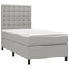 vidaXL Cama box spring con colch&oacute;n tela gris claro 90x190 cm