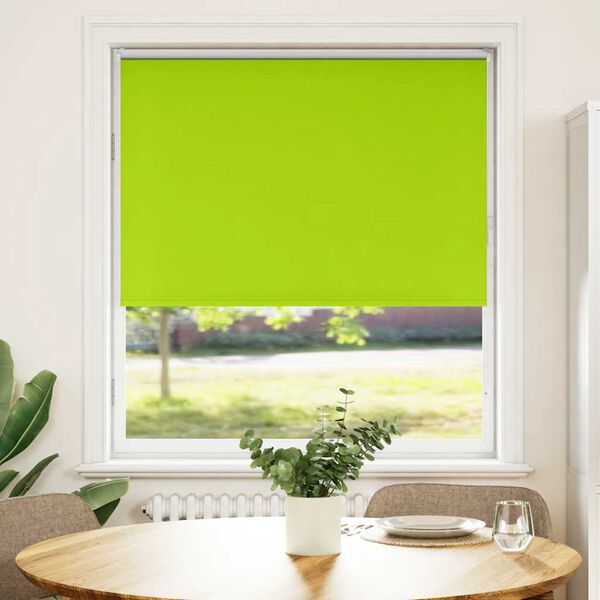 vidaXL Estor Enrollable Opaco hojas verde 90x130 cm Tela Ancho 85,7 cm