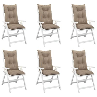 vidaXL Cojines para sillas de jardín 6 uds taupé 120x50x7 cm