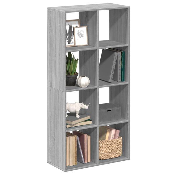 vidaXL Librer&iacute;a divisor madera ingenier&iacute;a gris Sonoma 69,5x29x137,5 cm