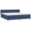 vidaXL Cama box spring con colch&oacute;n tela azul 160x200 cm