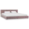 vidaXL Cama con colch&oacute;n viscoel&aacute;stico terciopelo rosa 180x200 cm