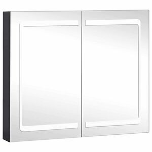vidaXL Armario con espejo de ba&ntilde;o Gris antracita 80 x 12 x 68 cm