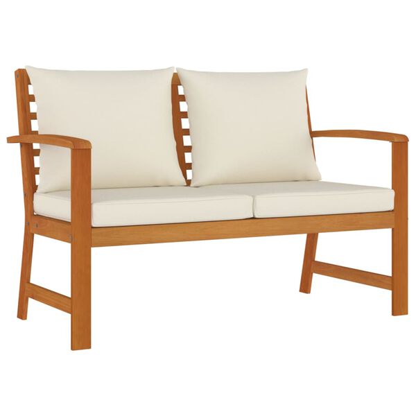 vidaXL Juego comedor de jard&iacute;n 4 pzas con cojines madera maciza acacia