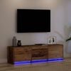 vidaXL Gabinete de TV con LEDs Madera envejecida 140 x 34 x 40 cm